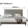 Modern Minimalism Leathaire Soft Bed ISB-023 & Bedside Table IB-014 (gray) - Image 7