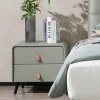 Modern Minimalism Leathaire Soft Bed ISB-023 & Bedside Table IB-014 (gray) - Image 2