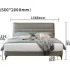 Modern Minimalism Leathaire Soft Bed ISB-023 & Bedside Table IB-014 (gray) - Image 8