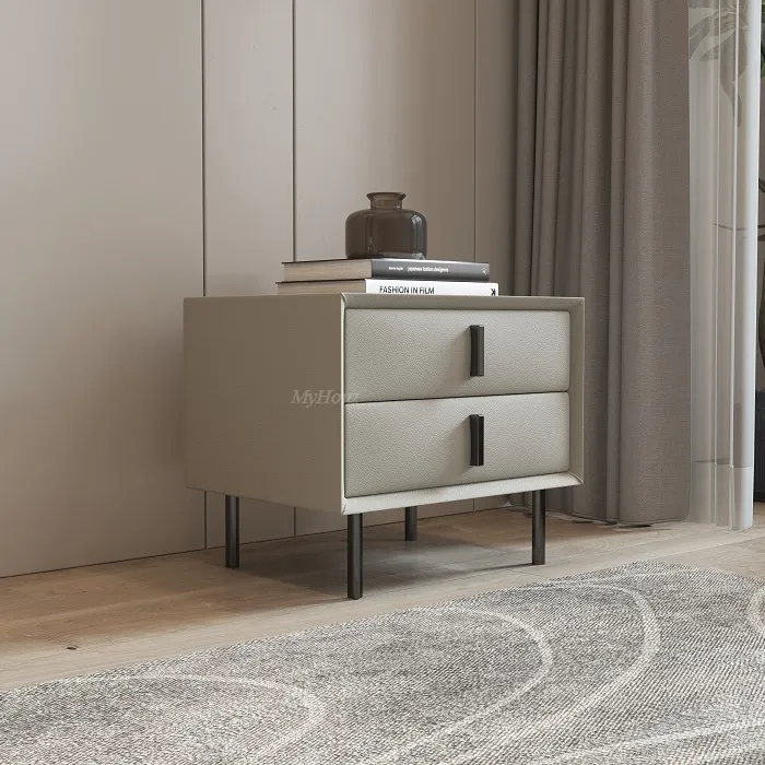 Modern Minimalism Light Grey Bedside Table IGBT-010 - Image 3