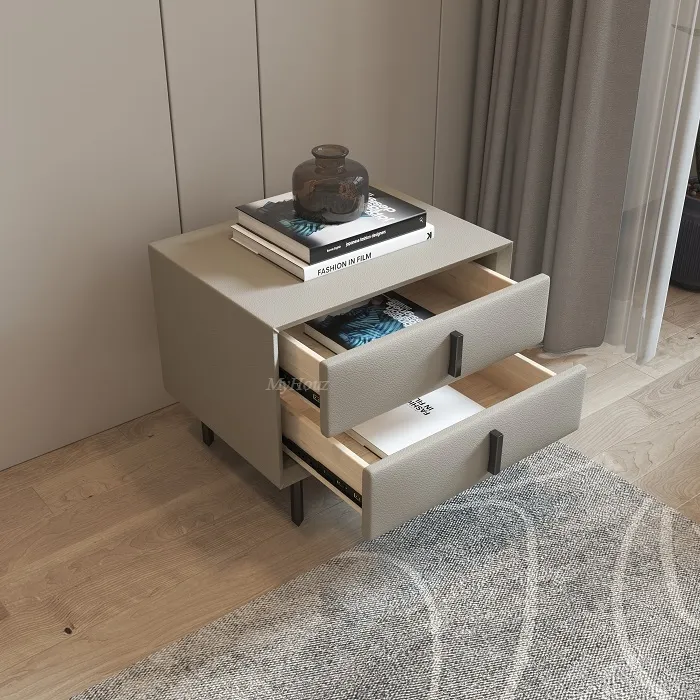 Modern Minimalism Light Grey Bedside Table IGBT-010 - Image 4
