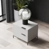 Minimalist White Bedside Table MLBT-053 - Image 4