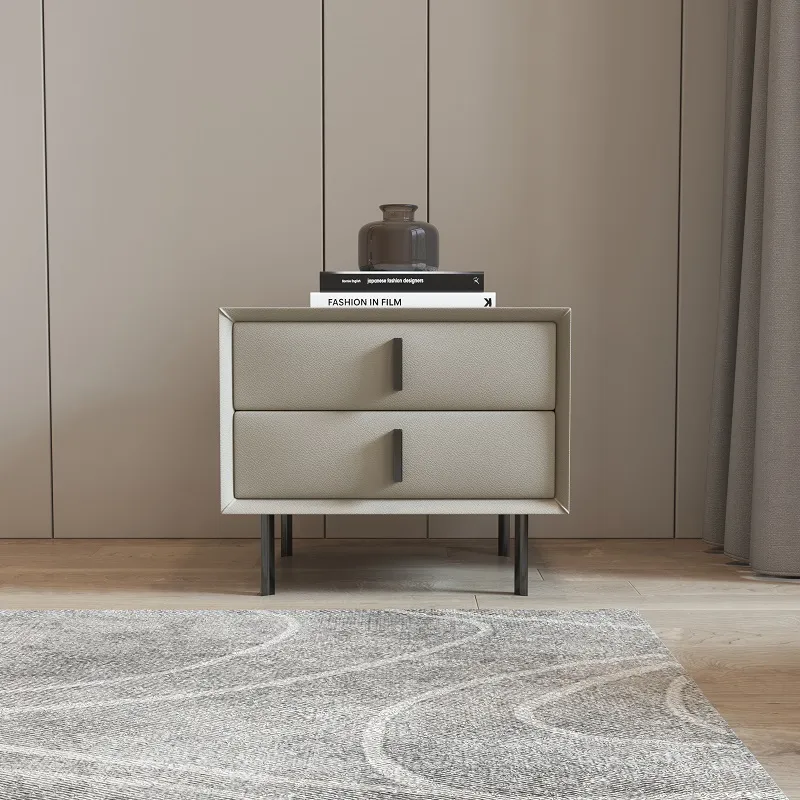Modern Minimalism Light Grey Bedside Table IGBT-010 - Image 2