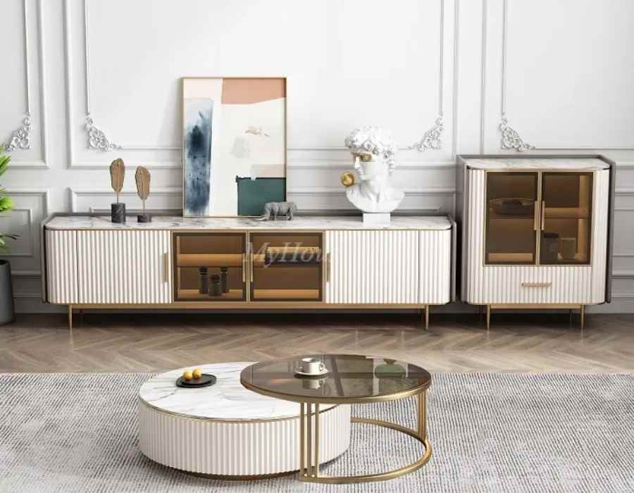 Light Luxury Sintered Stone TV Cabinet ITV-008 & Chest IC-003