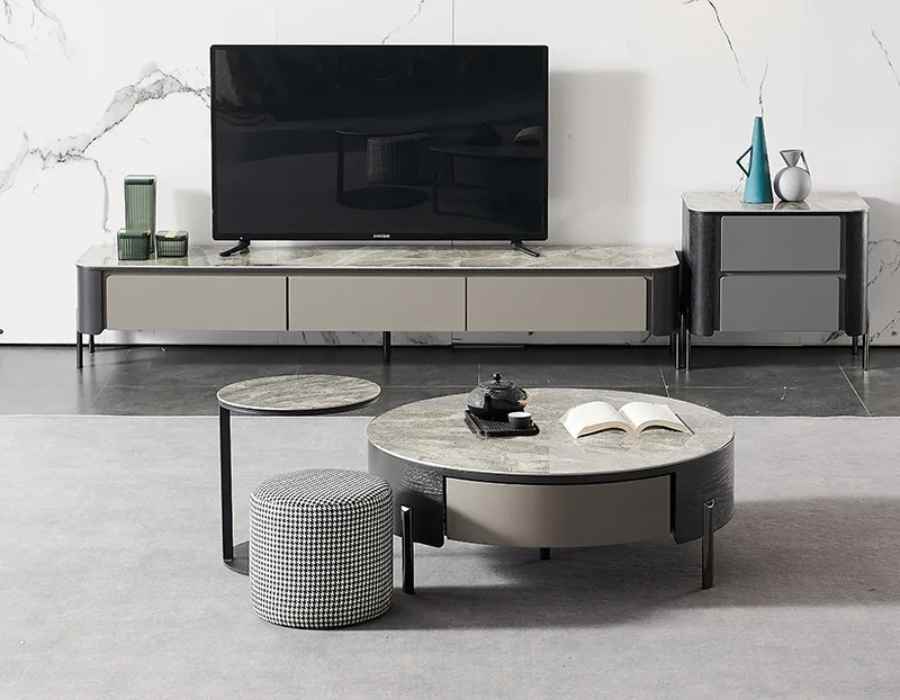 Italian Minimalism Sintered Stone TV Cabinet ITV-007