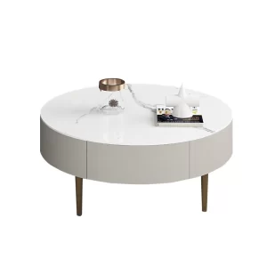 Light Luxury Snow White Sintered Stone Tea Table ITT-020