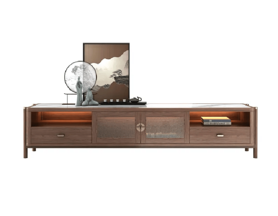 New Chinese Solid Wood Sintered Stone TV Cabinet ITV-011
